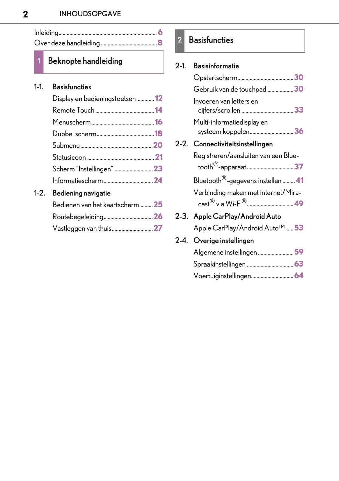 2021-2023 Lexus LC 500 Convertible Navigation Manual | Dutch