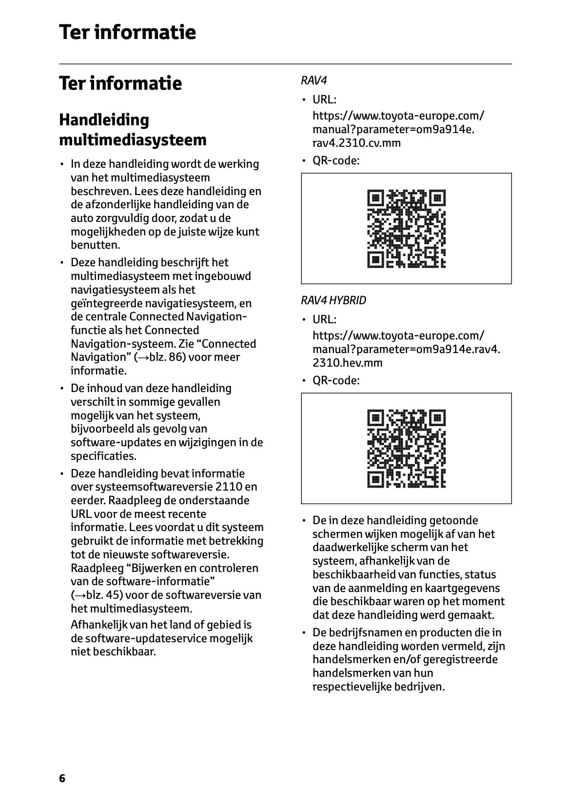 2023-2024 Toyota RAV4/RAV4 Hybrid Infotainment Manual | Dutch