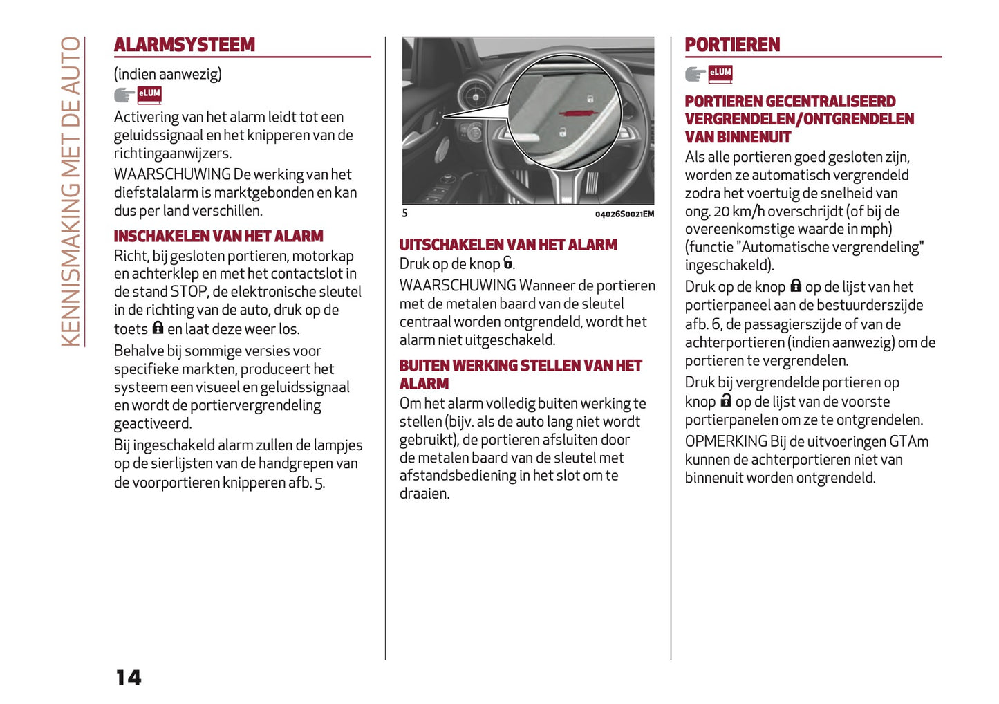 2021-2025 Alfa Romeo Giulia GTA/GTAm Owner's Manual | Dutch