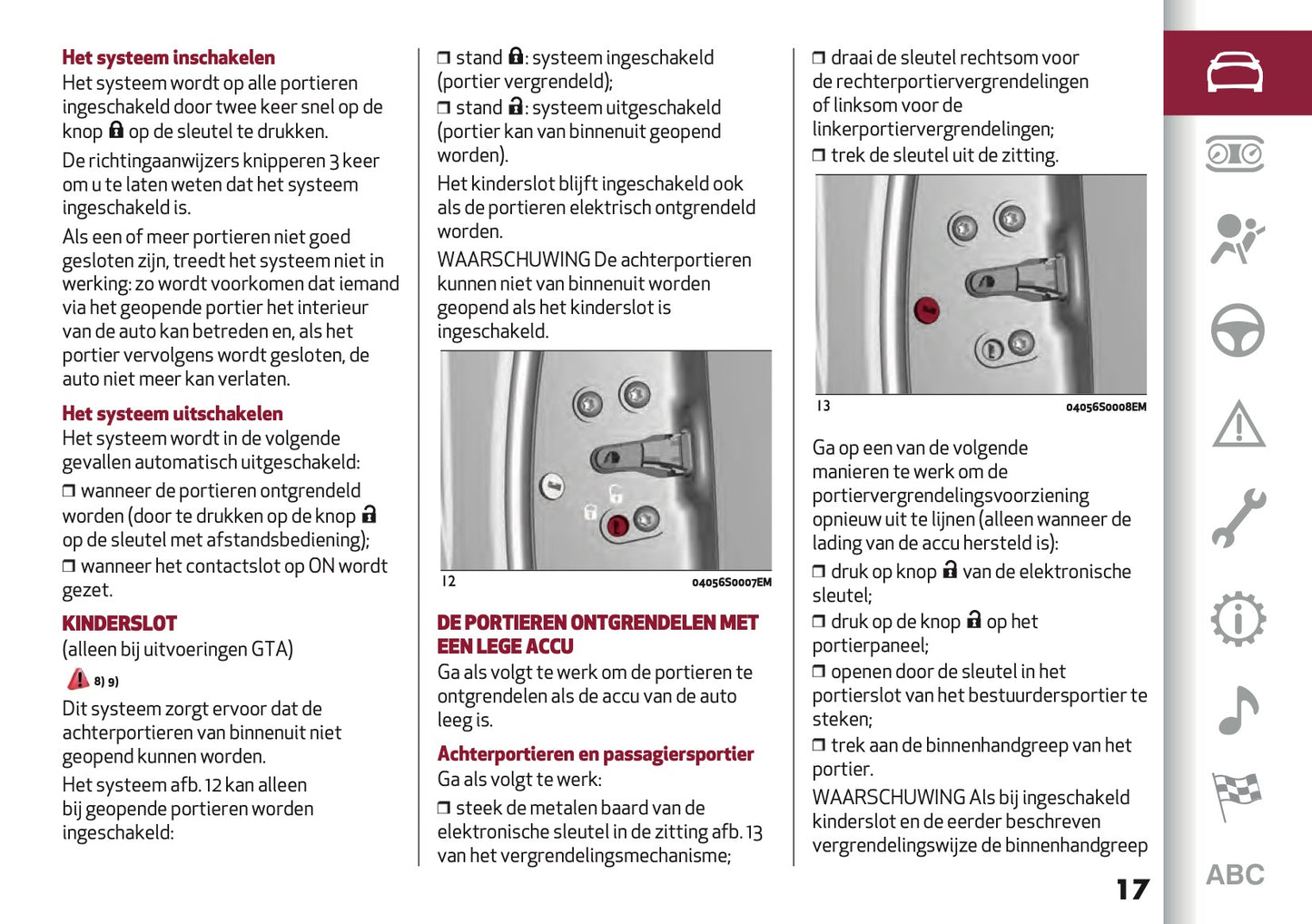 2021-2025 Alfa Romeo Giulia GTA/GTAm Owner's Manual | Dutch