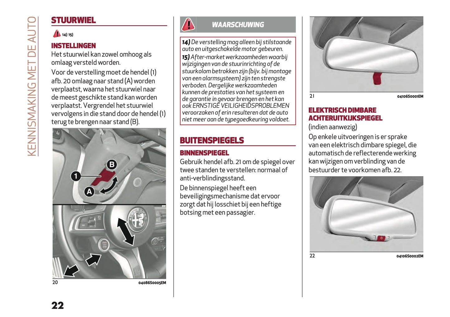 2021-2025 Alfa Romeo Giulia GTA/GTAm Owner's Manual | Dutch