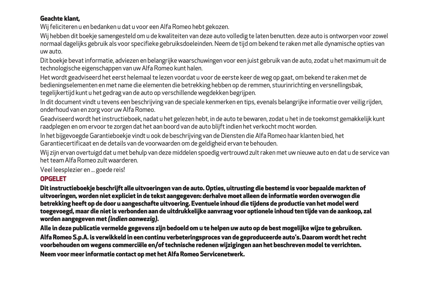 2021-2025 Alfa Romeo Giulia GTA/GTAm Owner's Manual | Dutch