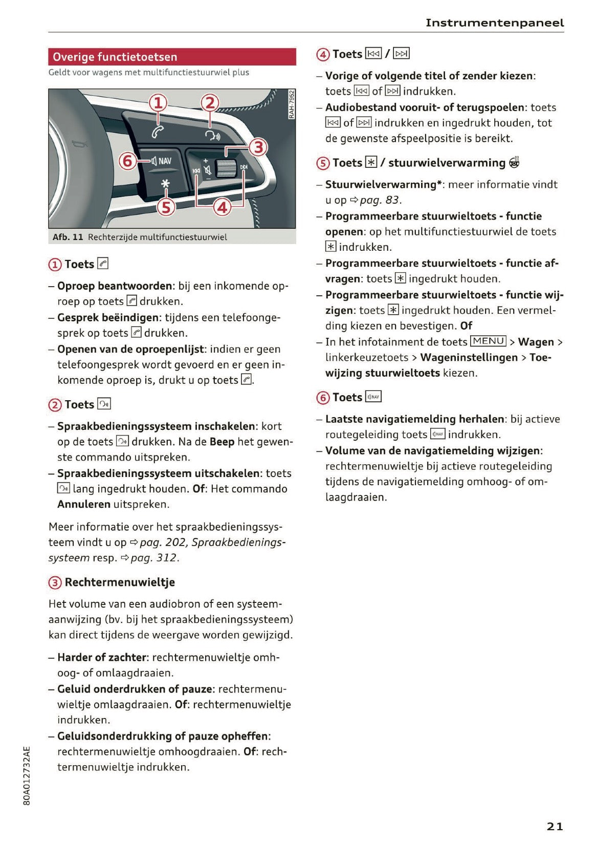 2018 Audi Q5 / SQ5 Owner's Manual | Dutch