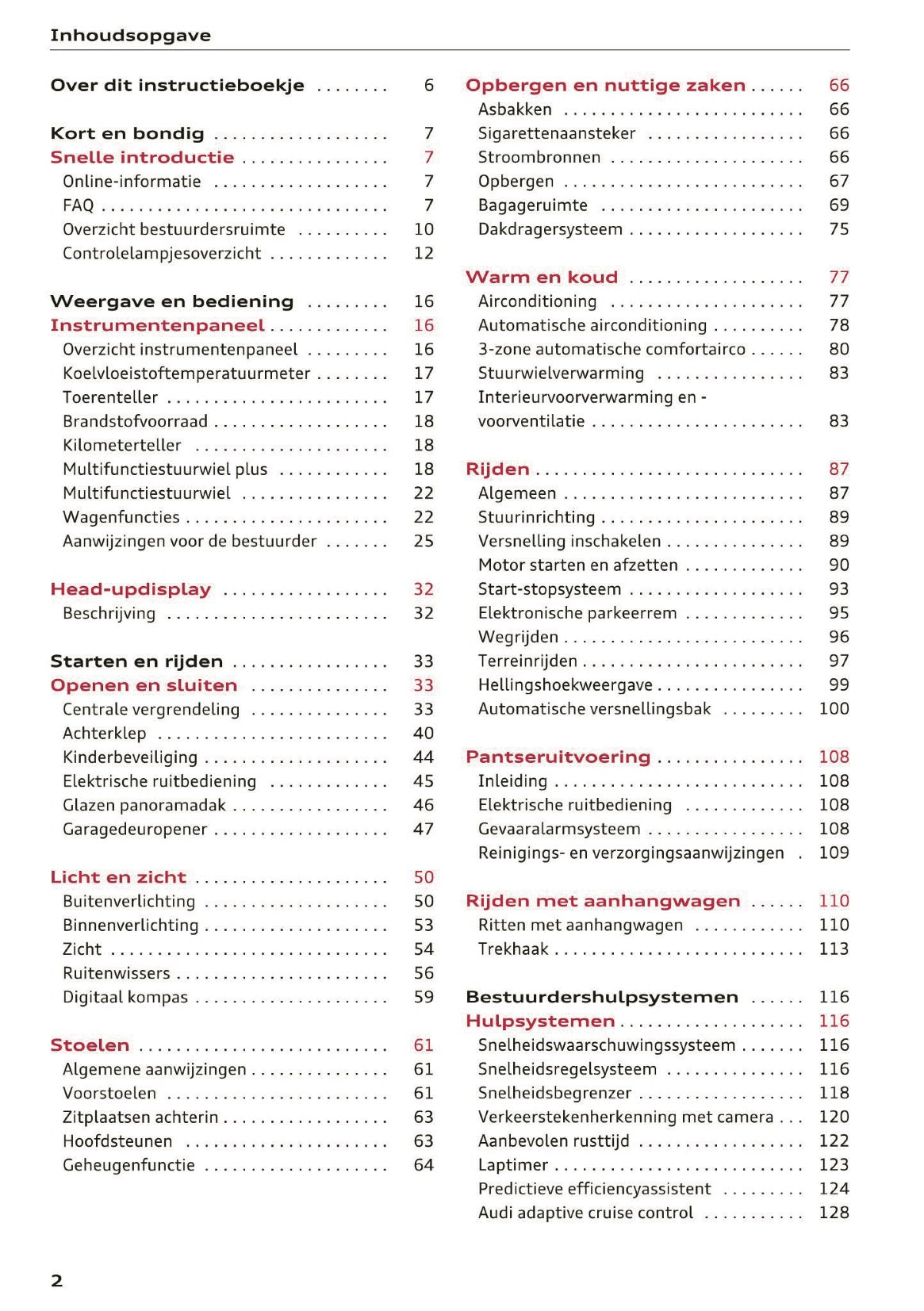 2018 Audi Q5 / SQ5 Owner's Manual | Dutch