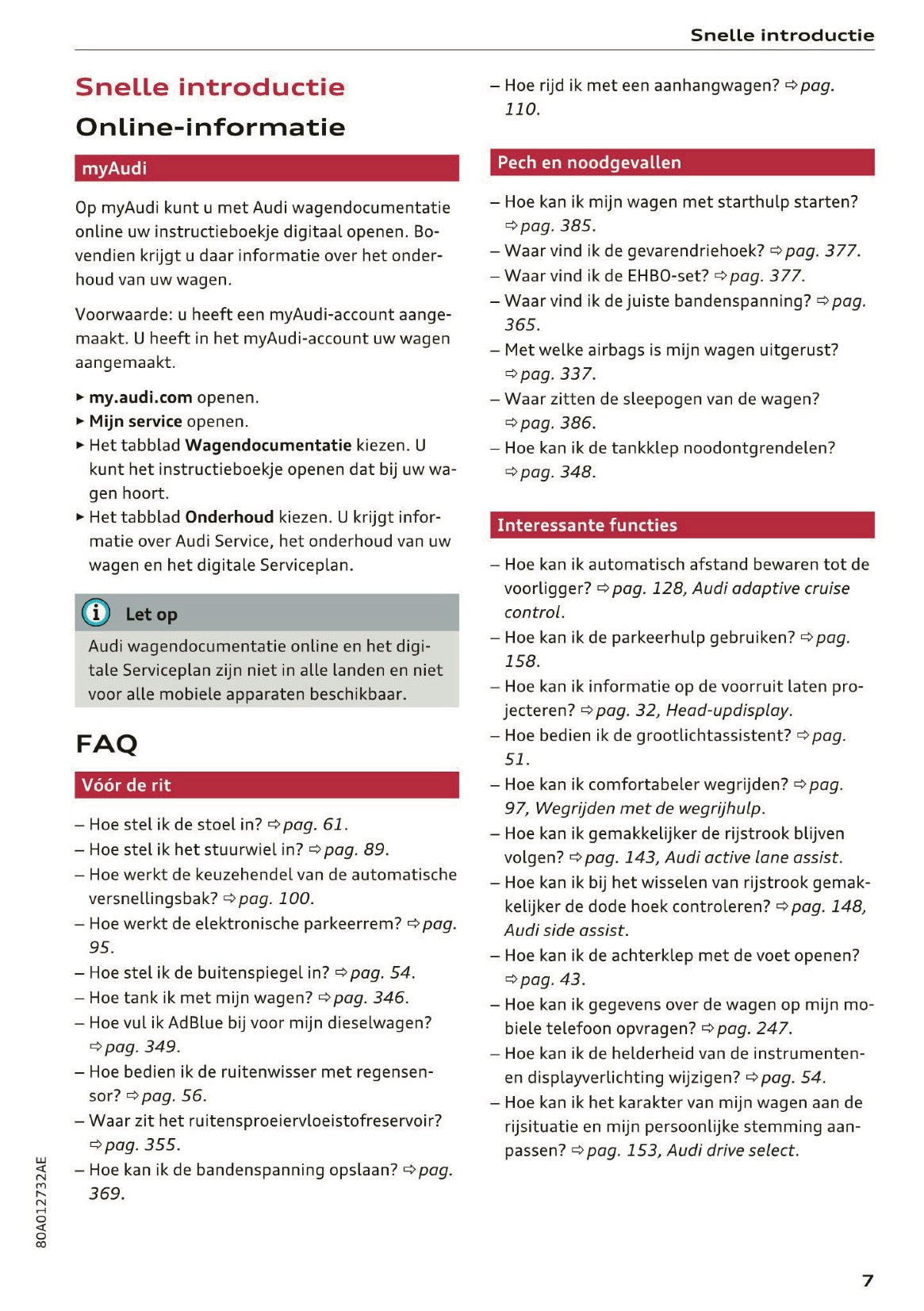 2018 Audi Q5 / SQ5 Owner's Manual | Dutch