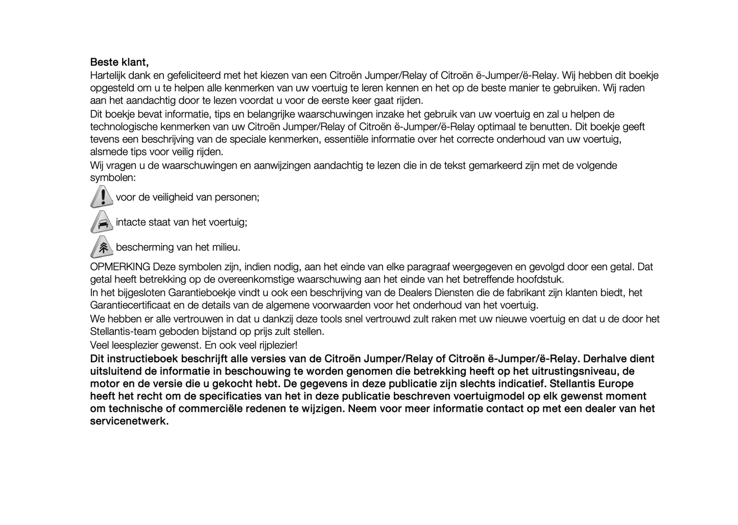 2024 Citroën Jumper/ë-Jumper/Relay/ë-Relay Owner's Manual | Dutch