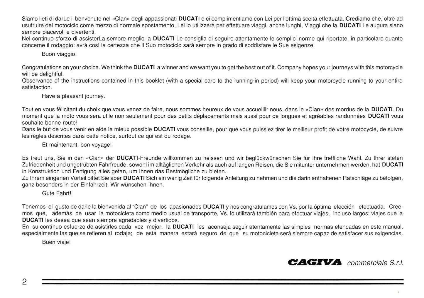 1991 Ducati 907 I.E. Owner's Manual | English