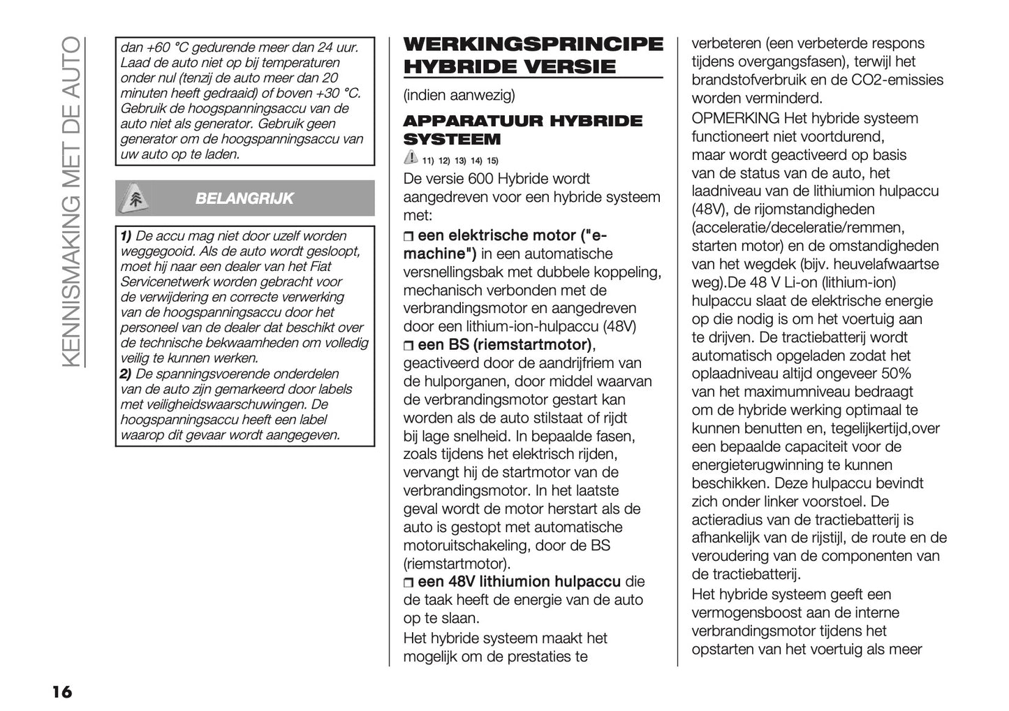 2024-2025 Fiat 600 Owner's Manual | Dutch
