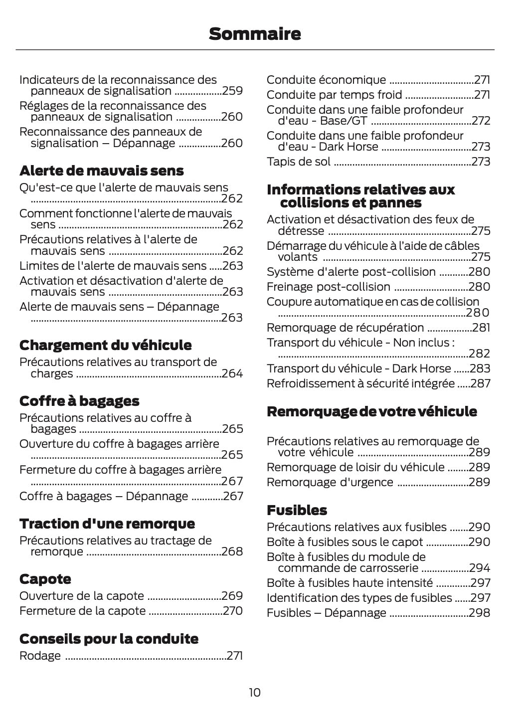 2025-2026 Ford Mustang Owner's Manual | French