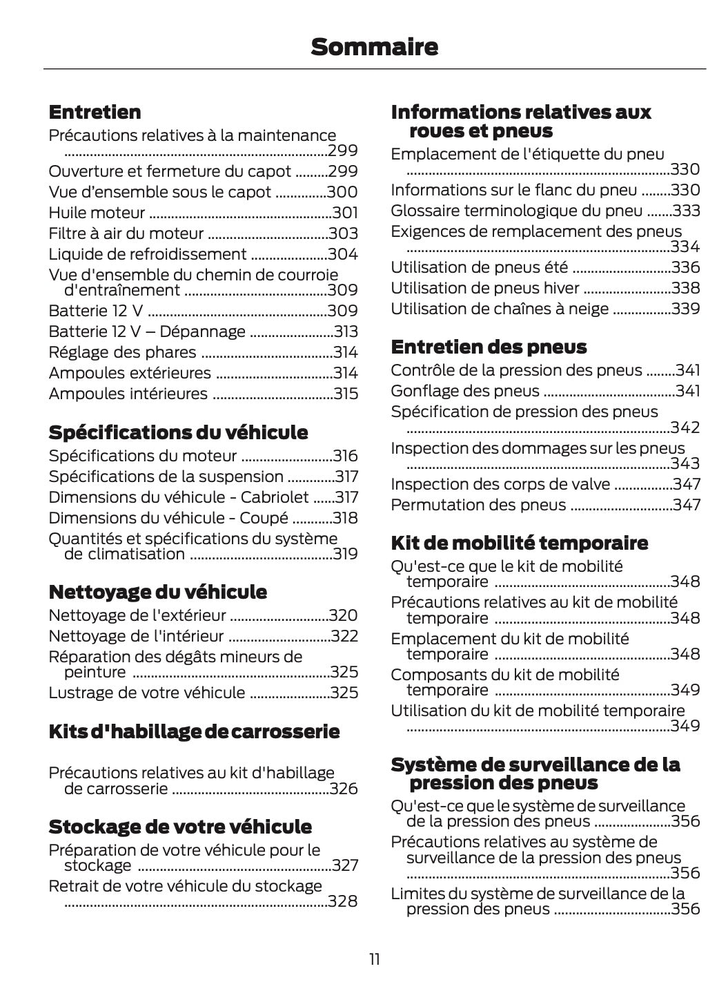 2025-2026 Ford Mustang Owner's Manual | French
