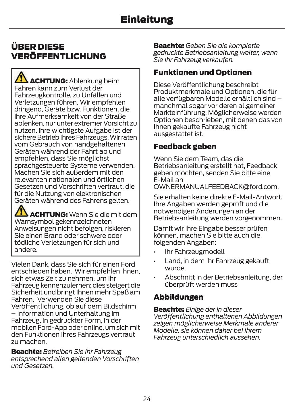 2024-2025 Ford Ranger Bedienungsanleitung | Deutsch