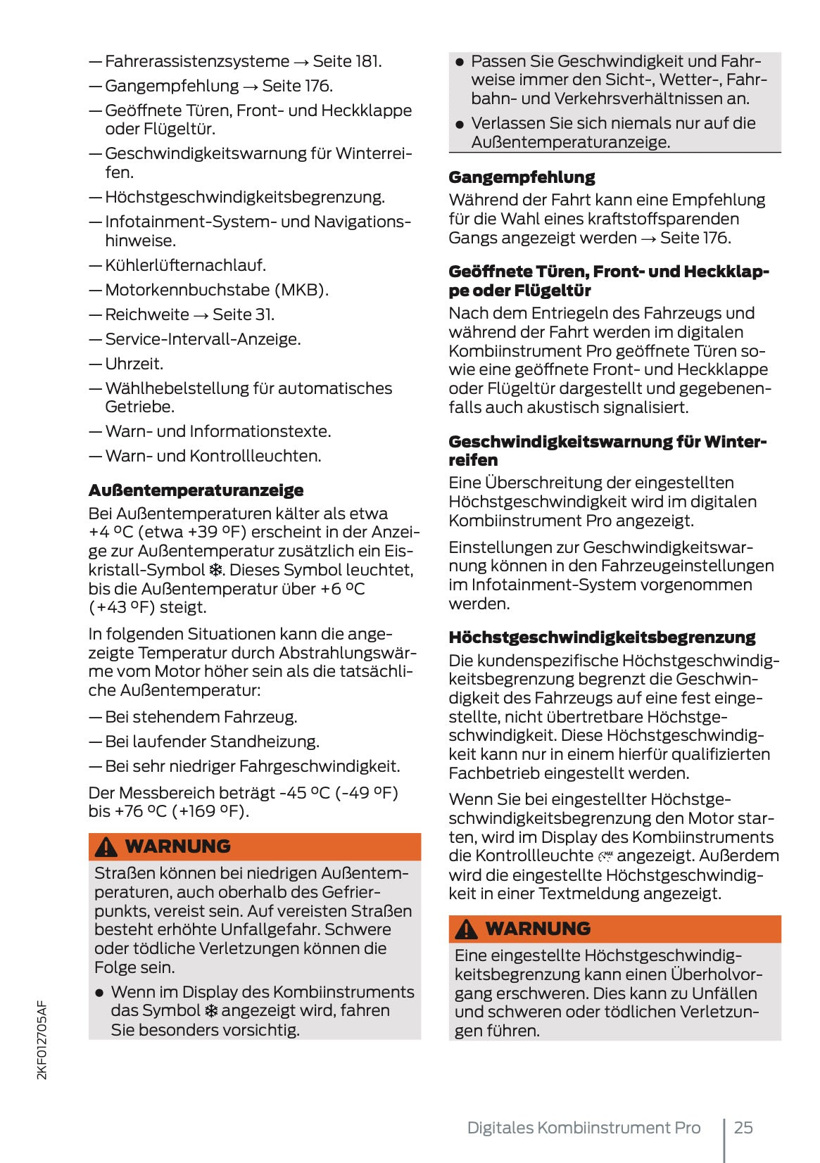 2024-2025 Ford Tourneo Connect/Transit Connect Bedienungsanleitung | Deutsch