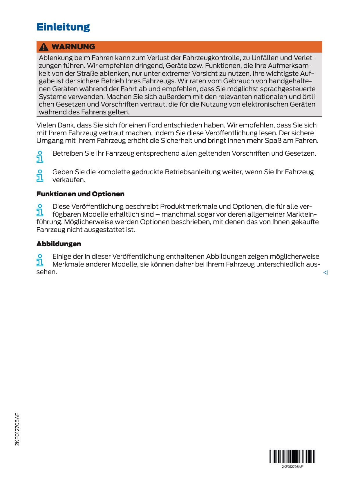 2024-2025 Ford Tourneo Connect/Transit Connect Bedienungsanleitung | Deutsch