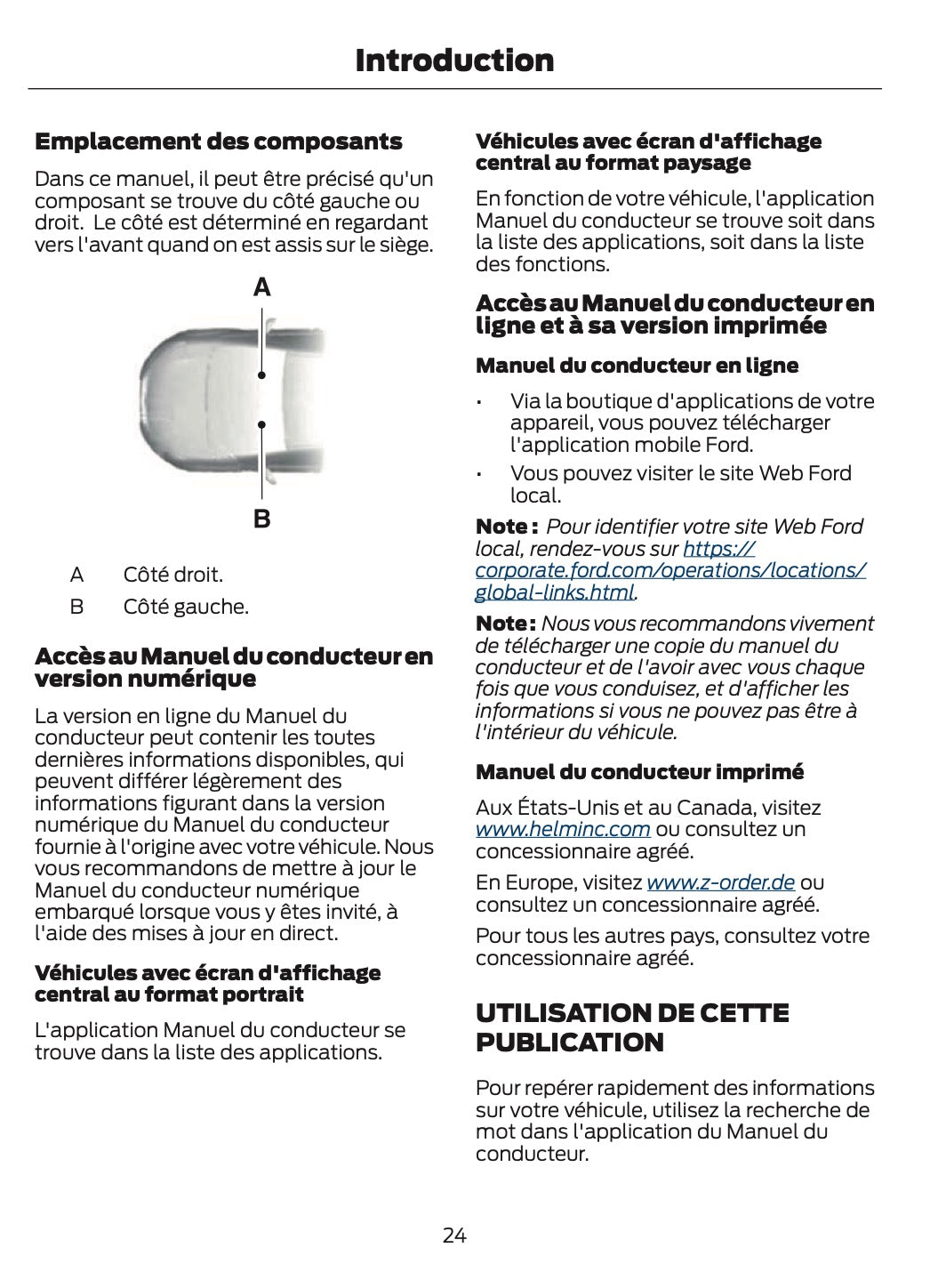 2024-2025 Ford Tourneo Courier/Transit Courier Owner's Manual | French