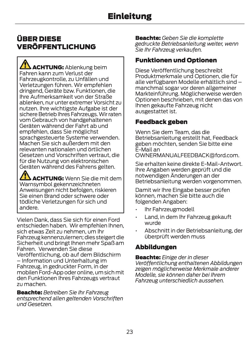2024-2025 Ford Tourneo Custom/Transit Custom Owner's Manual | German