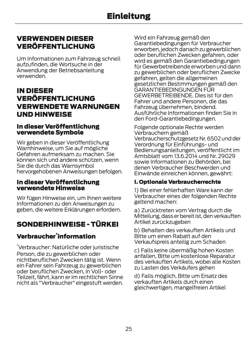 2024-2025 Ford Tourneo Custom/Transit Custom Owner's Manual | German
