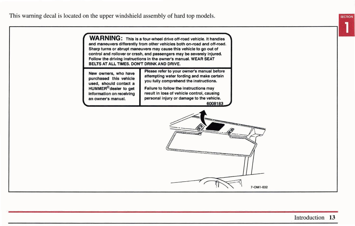 1999 Hummer H1 Owner's Manual | English
