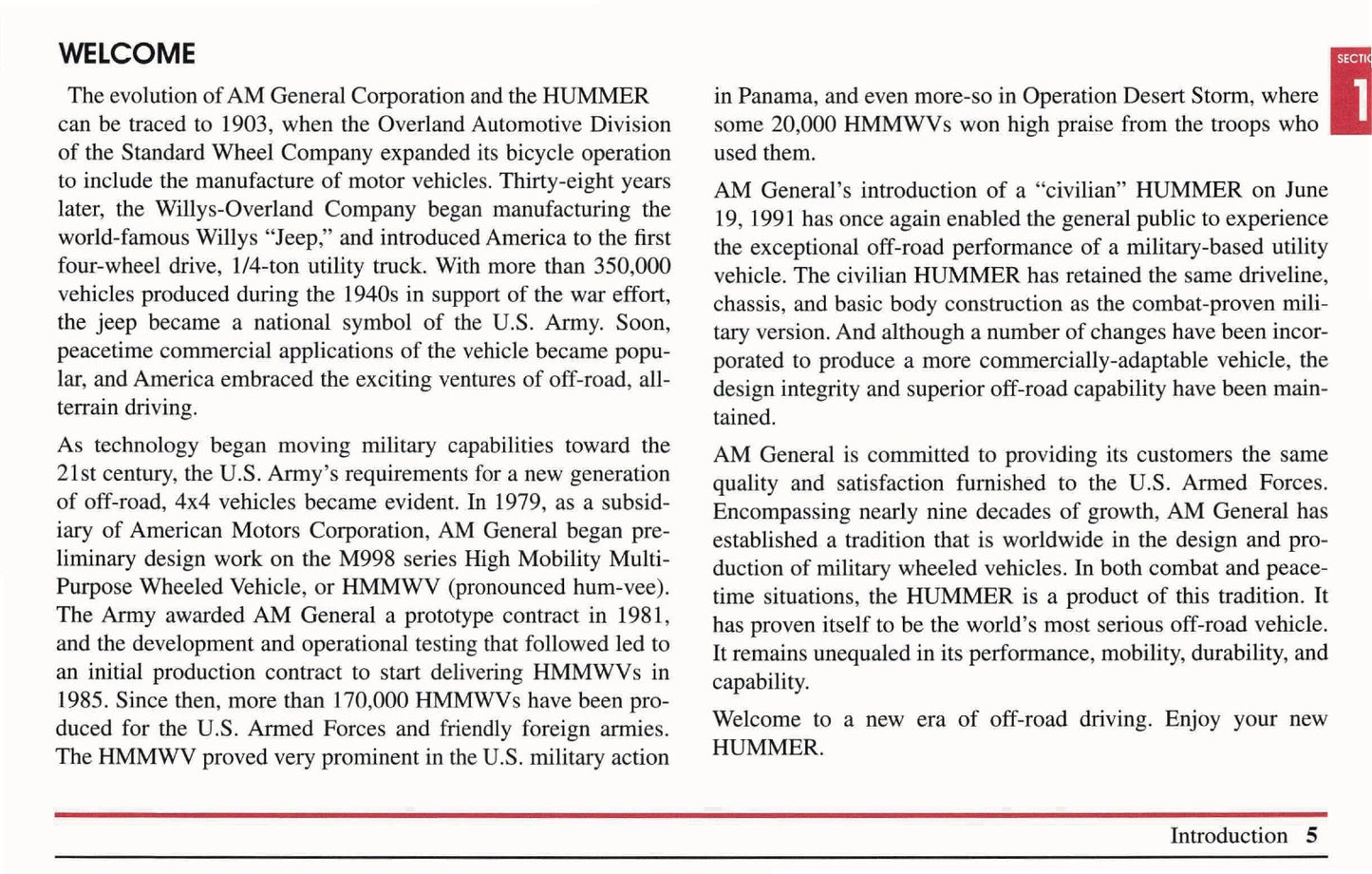 1999 Hummer H1 Owner's Manual | English