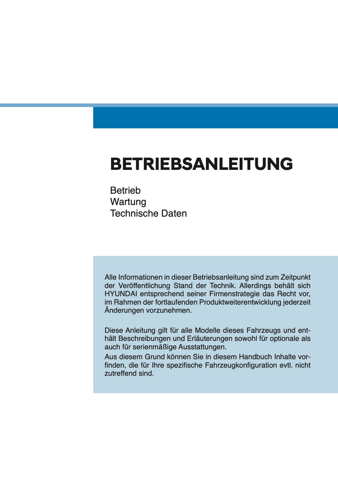 2025 Hyundai i10 Bedienungsanleitung | Deutsch