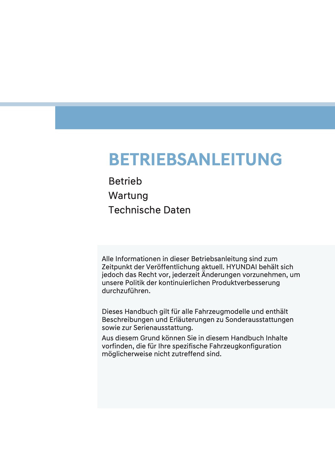 2023-2024 Hyundai Kona Bedienungsanleitung | Deutsch