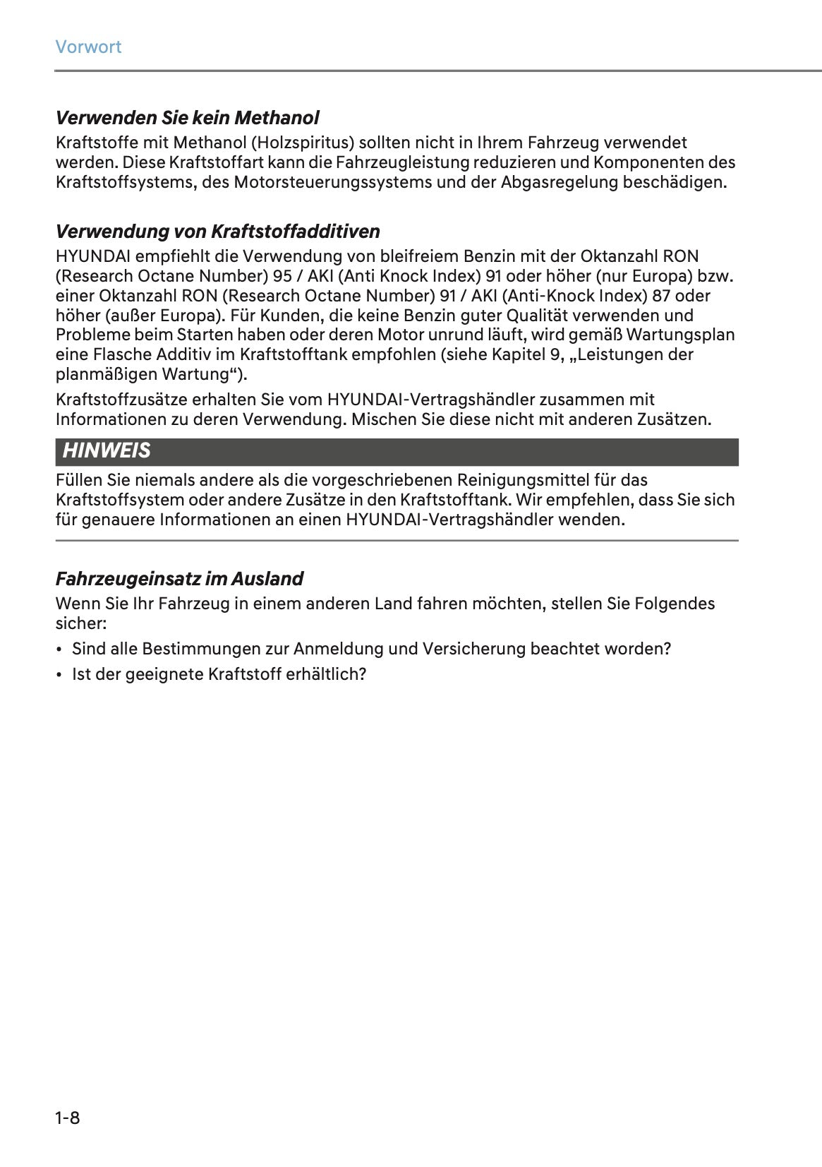 2023-2024 Hyundai Kona Bedienungsanleitung | Deutsch
