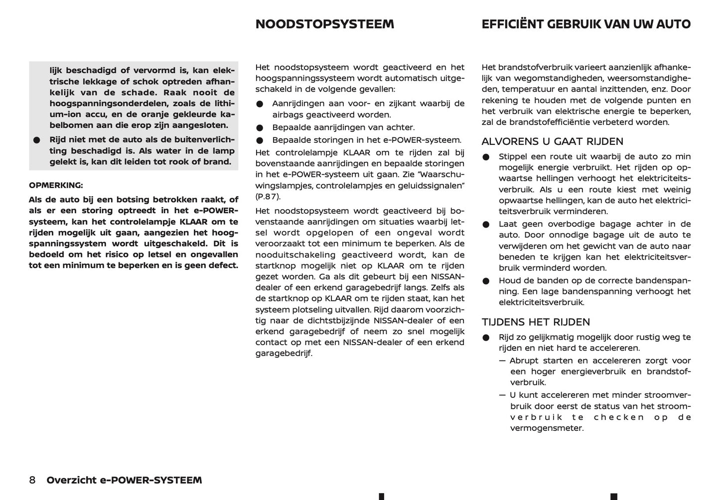 2024-2025 Nissan X-Trail e-Power Owner's Manual | Dutch