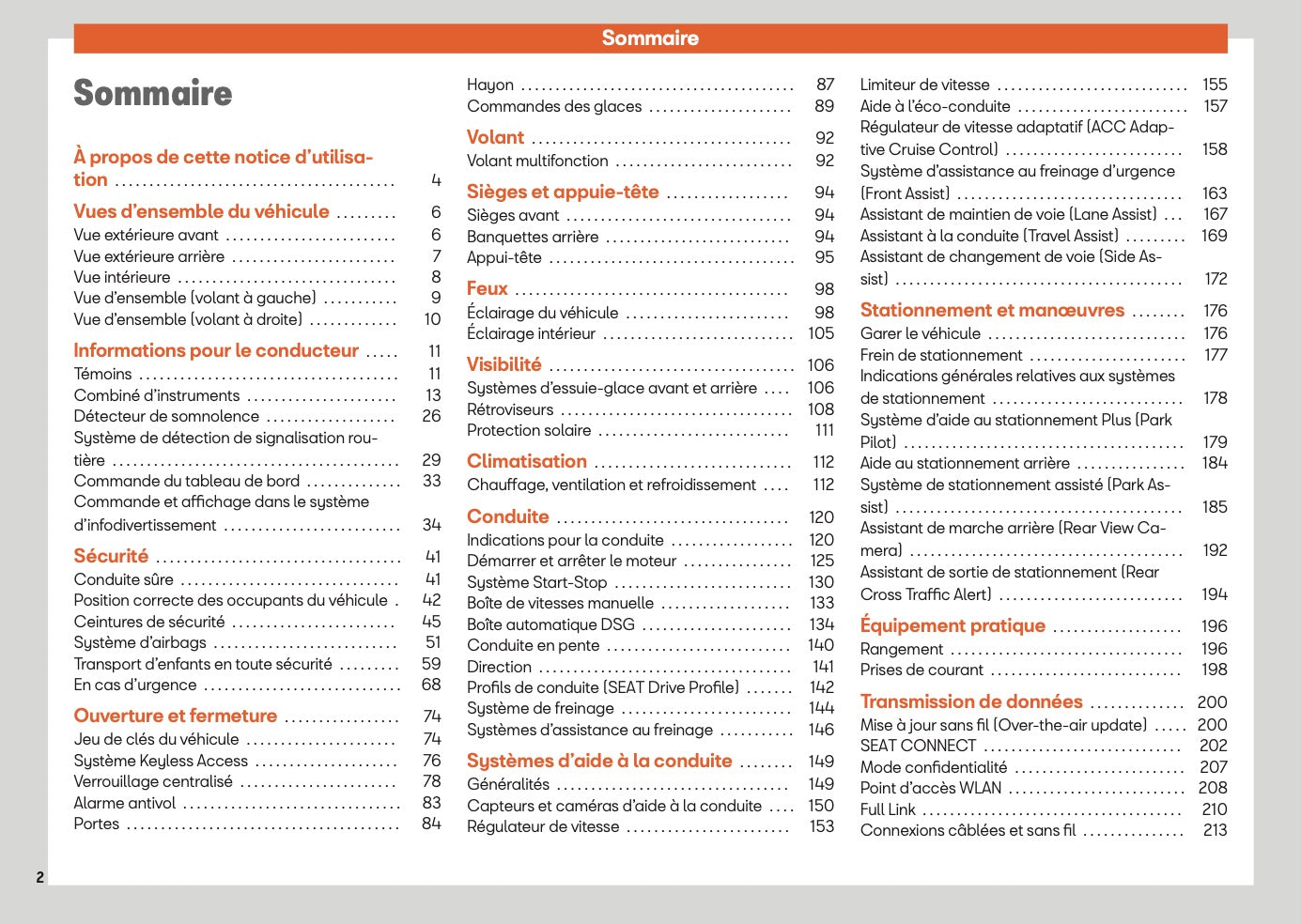 2025 Seat Arona Owner's Manual | French