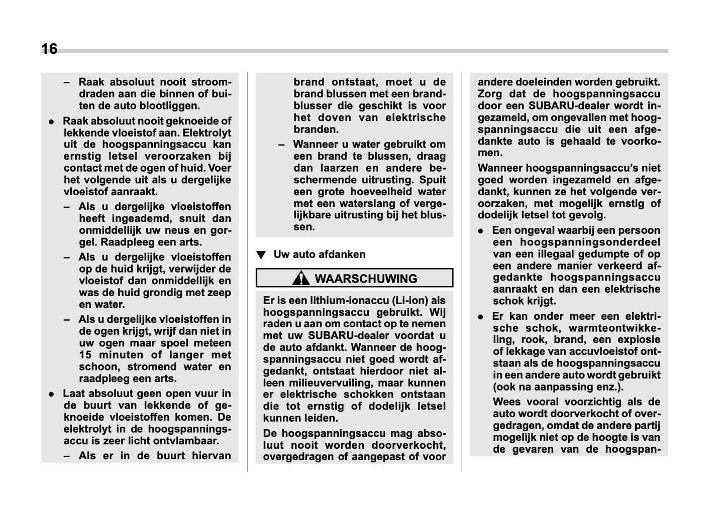 2022 Subaru Forester/Forester e-BOXER Owner's Manual | Dutch