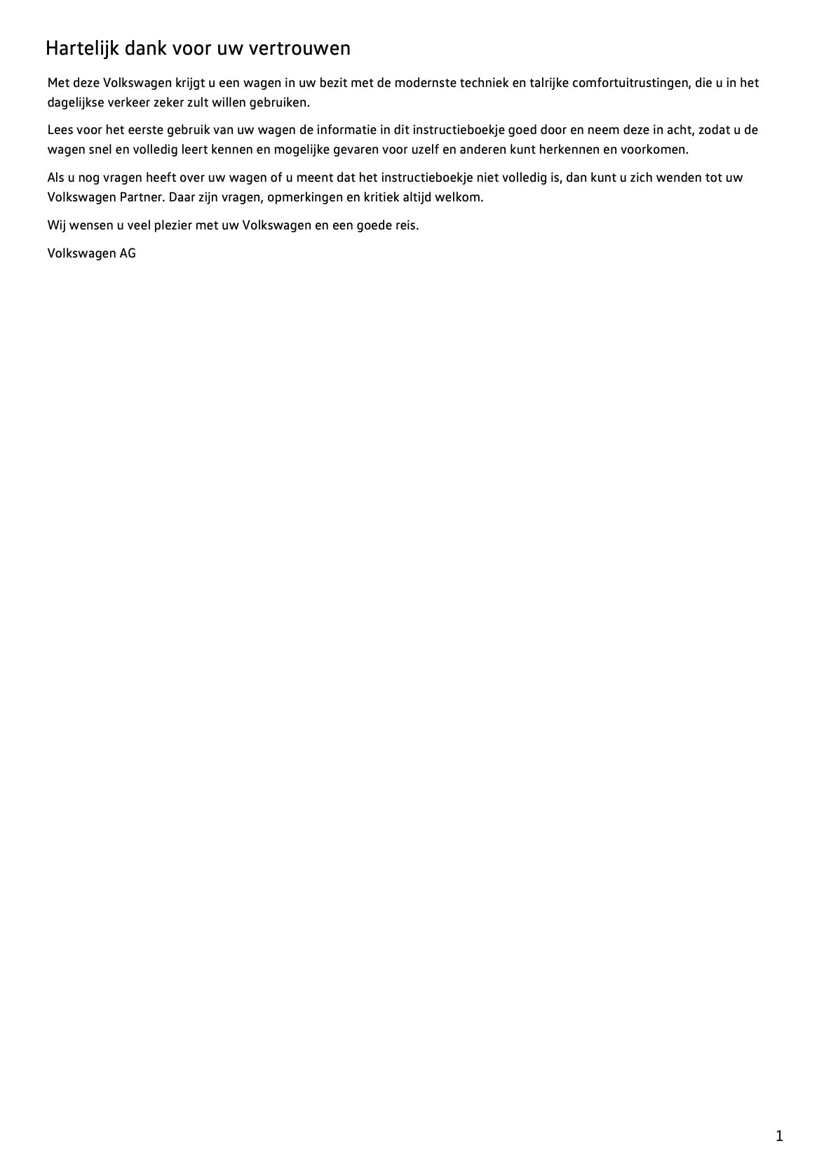 2020 Volkswagen Passat GTE/Passat Variant GTE Owner's Manual | Dutch