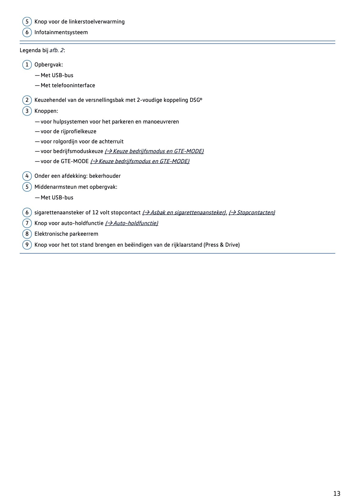 2020 Volkswagen Passat GTE/Passat Variant GTE Owner's Manual | Dutch
