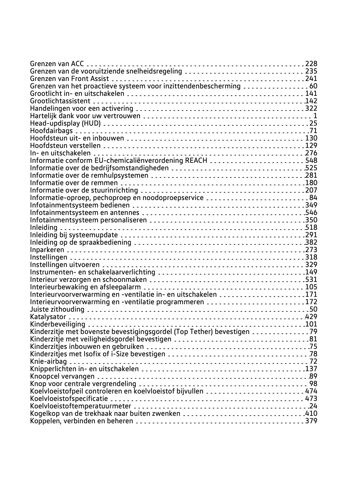 2020-2021 Volkswagen Passat Variant Owner's Manual | Dutch