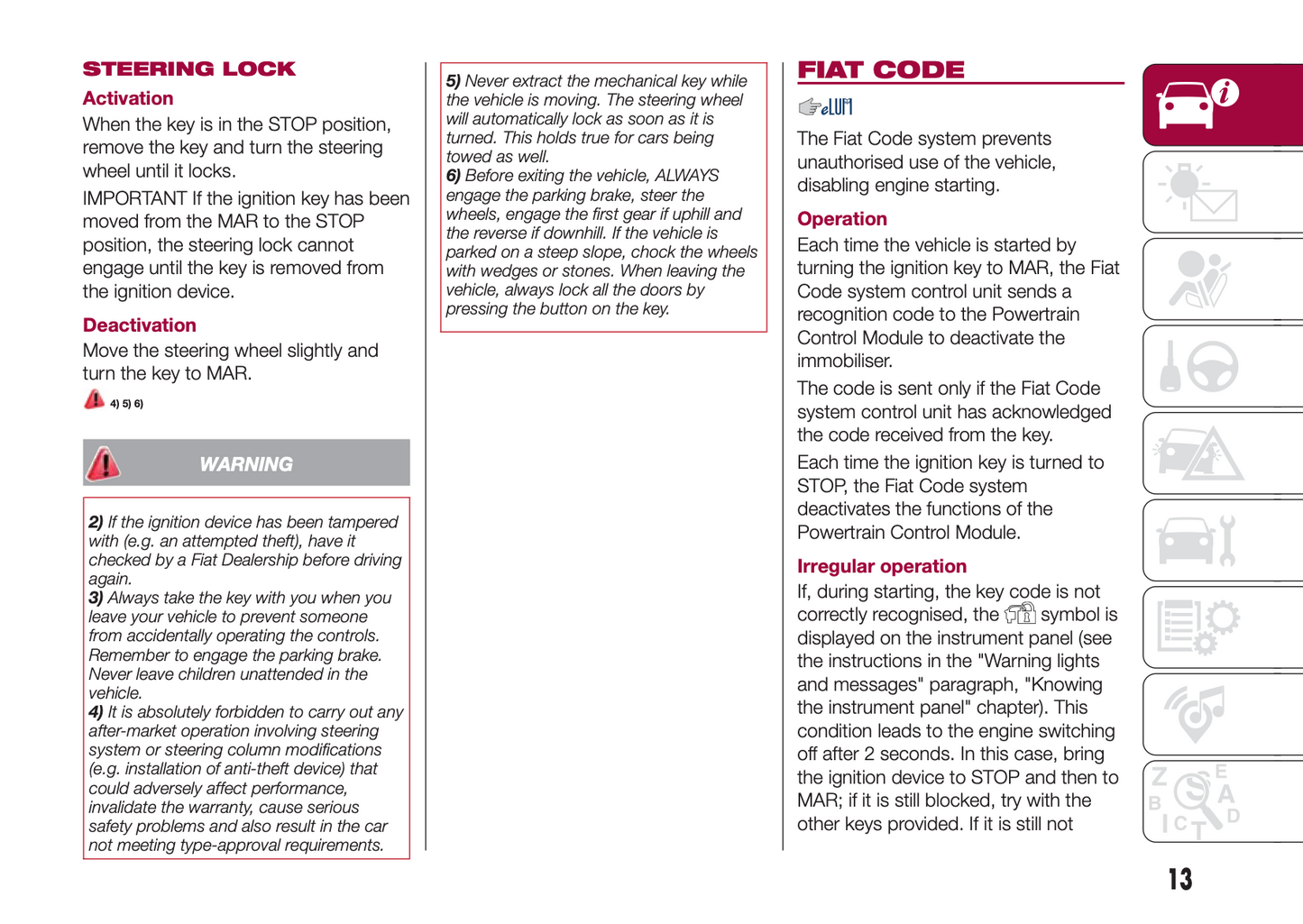 2016-2017 Fiat Tipo 5 Doors/Tipo Station Wagon Owner's Manual | English