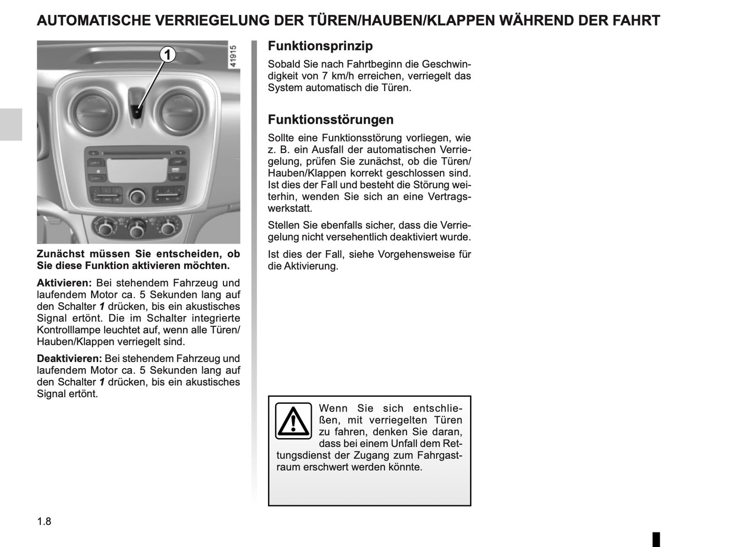 2016-2020 Dacia Sandero Owner's Manual | German