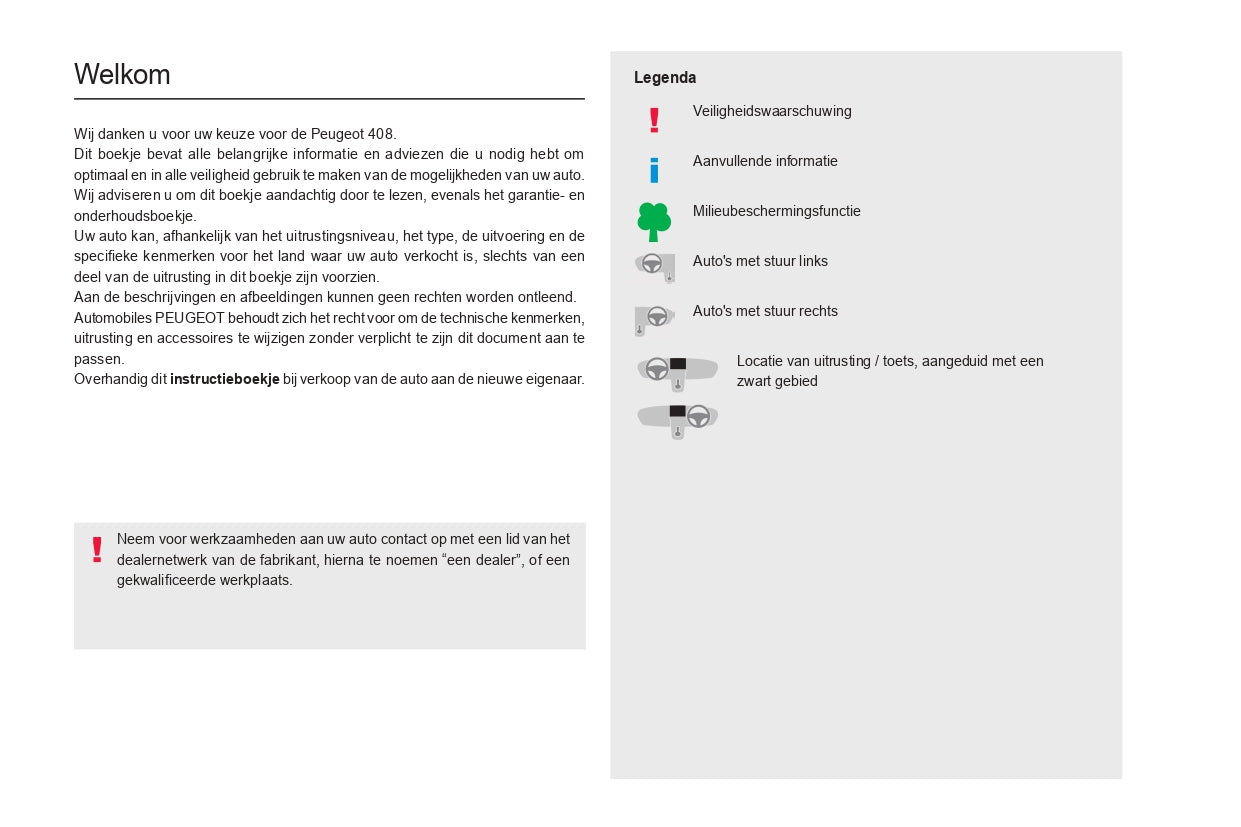 2022-2024 Peugeot 408 Owner's Manual | Dutch