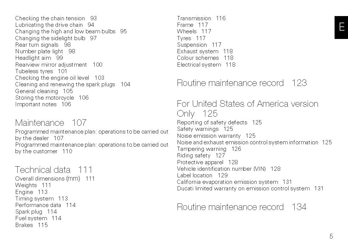 2009 Ducati Superbike Owner's Manual | English