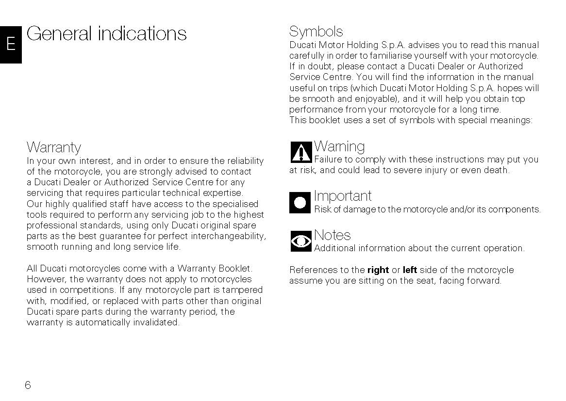 2009 Ducati Superbike Owner's Manual | English