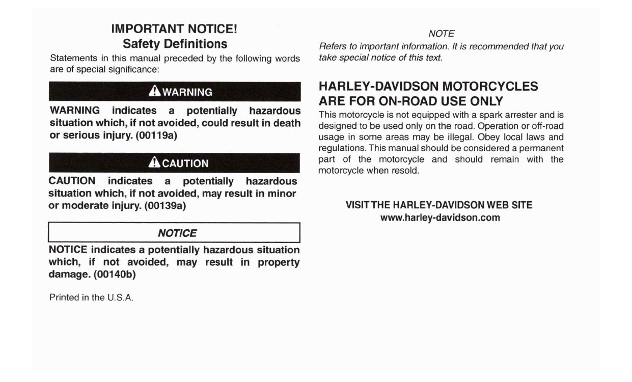 2016 Harley-Davidson FXSE Owner's Manual | English
