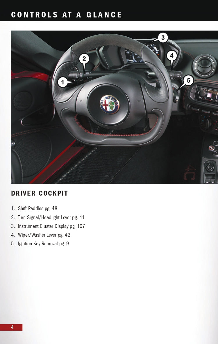 2017 Alfa Romeo 4C Bedienungsanleitung | Englisch