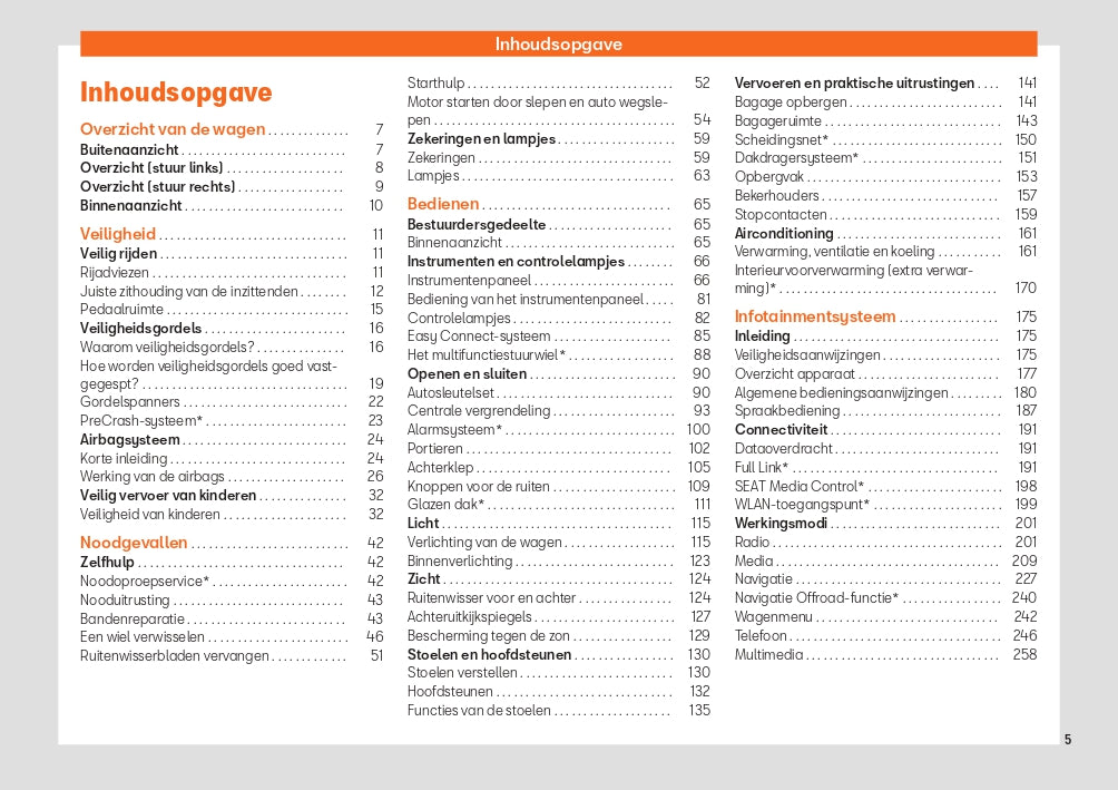 2020 Seat Tarraco Owner's Manual | Dutch