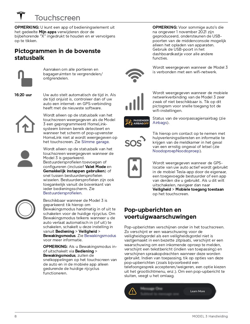 2024 Tesla Model 3 Owner's Manual | Dutch