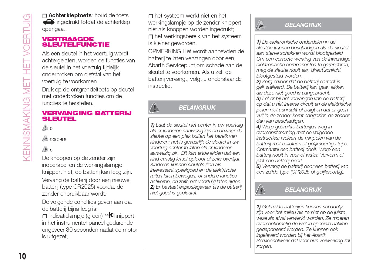2018-2023 Abarth 124 Spider Owner's Manual | Dutch