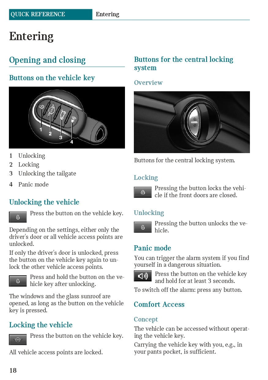 2018 Mini Mini Hardtop 2 Door/Mini Hardtop 4 Door Owner's Manual | English