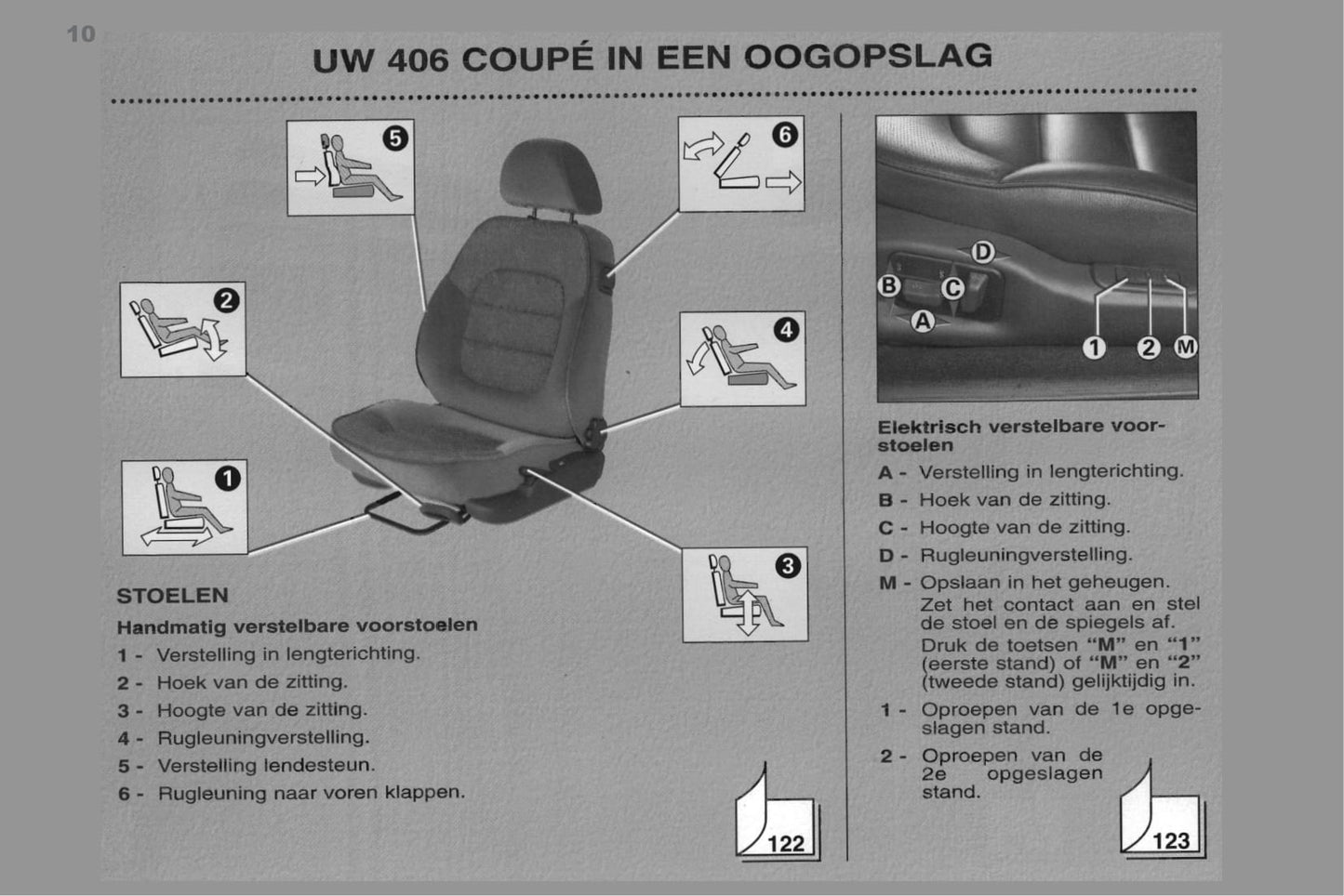 1998-2000 Peugeot 406 Coupé Bedienungsanleitung | Niederländisch