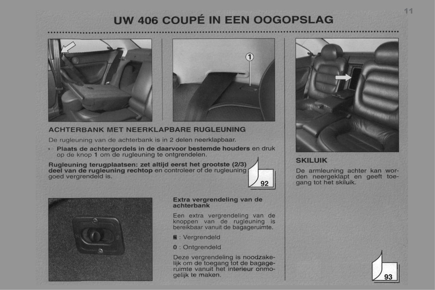 1998-2000 Peugeot 406 Coupé Bedienungsanleitung | Niederländisch