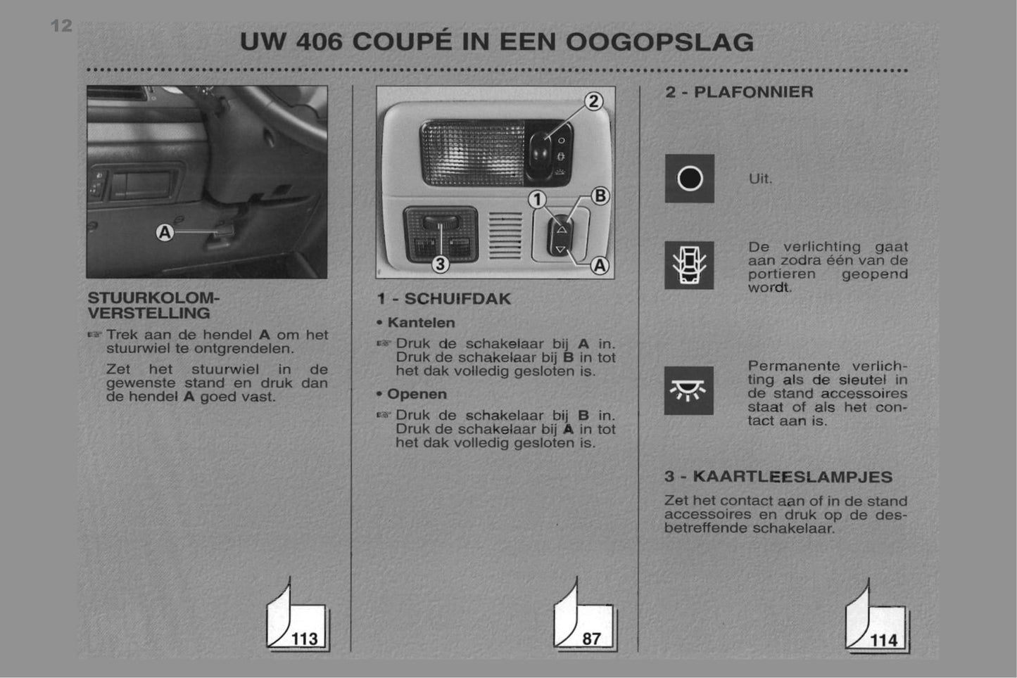 1998-2000 Peugeot 406 Coupé Bedienungsanleitung | Niederländisch