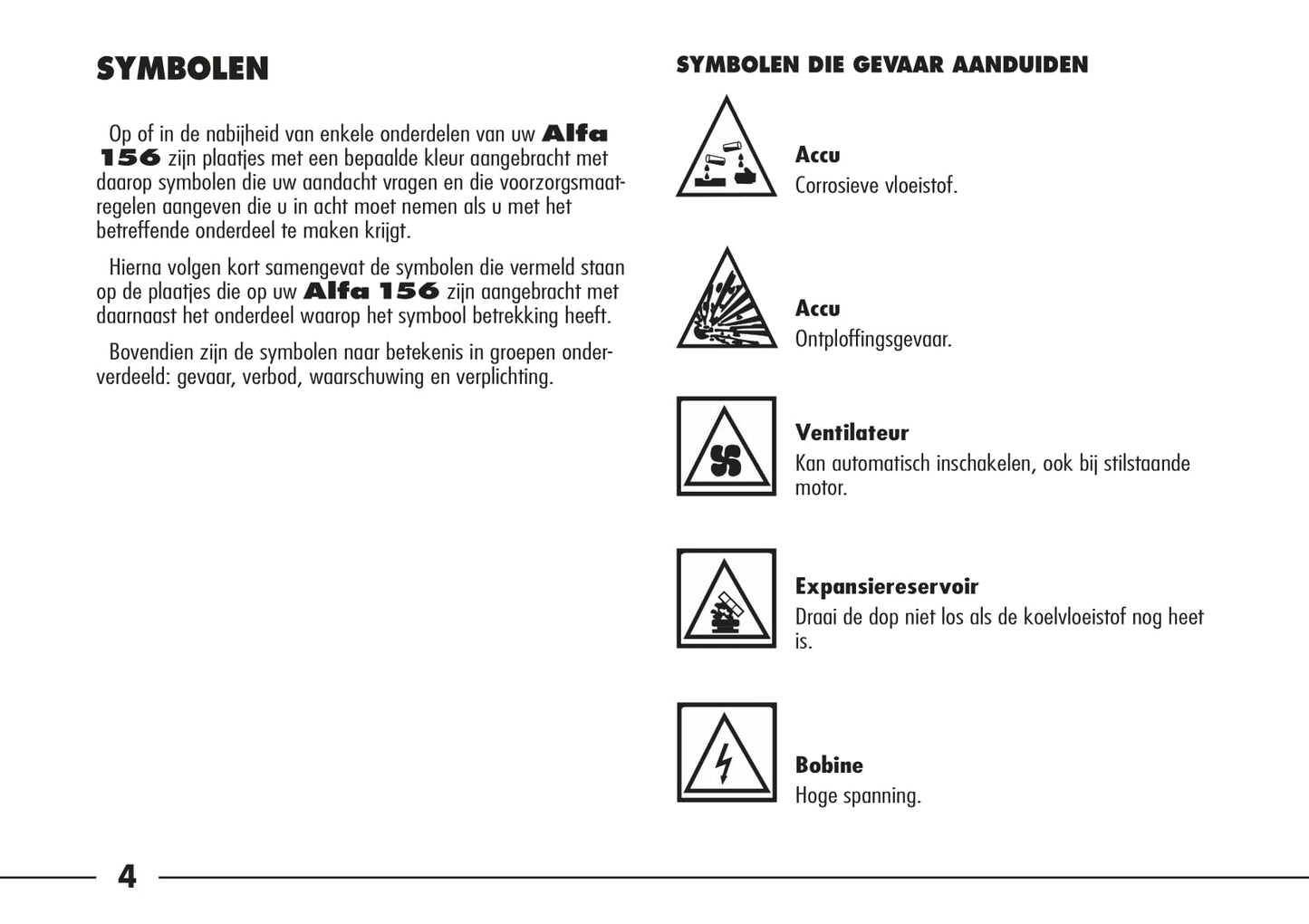 1997-2003 Alfa Romeo 156 Bedienungsanleitung | Niederländisch