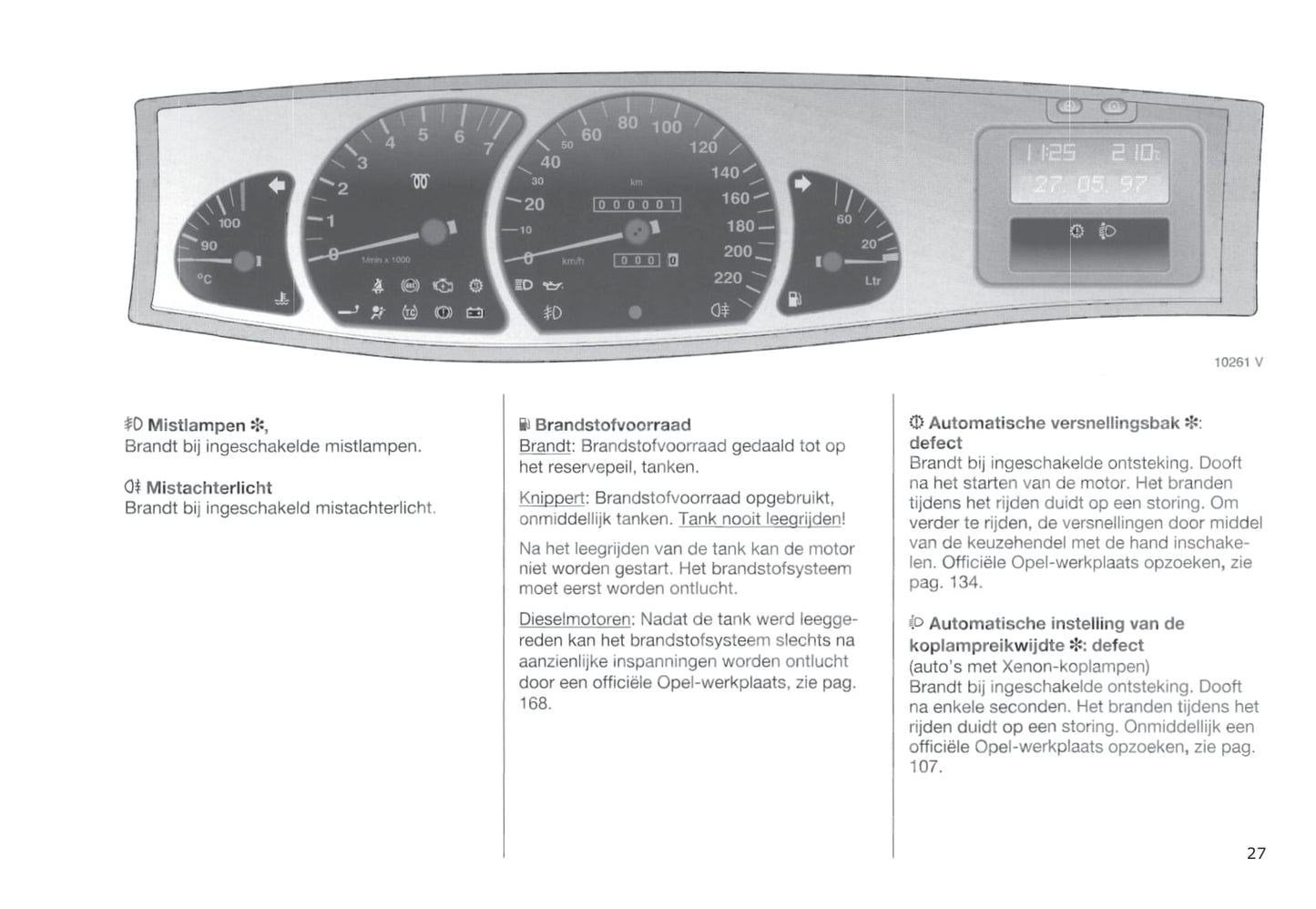 1994-1999 Opel Omega Owner's Manual | Dutch