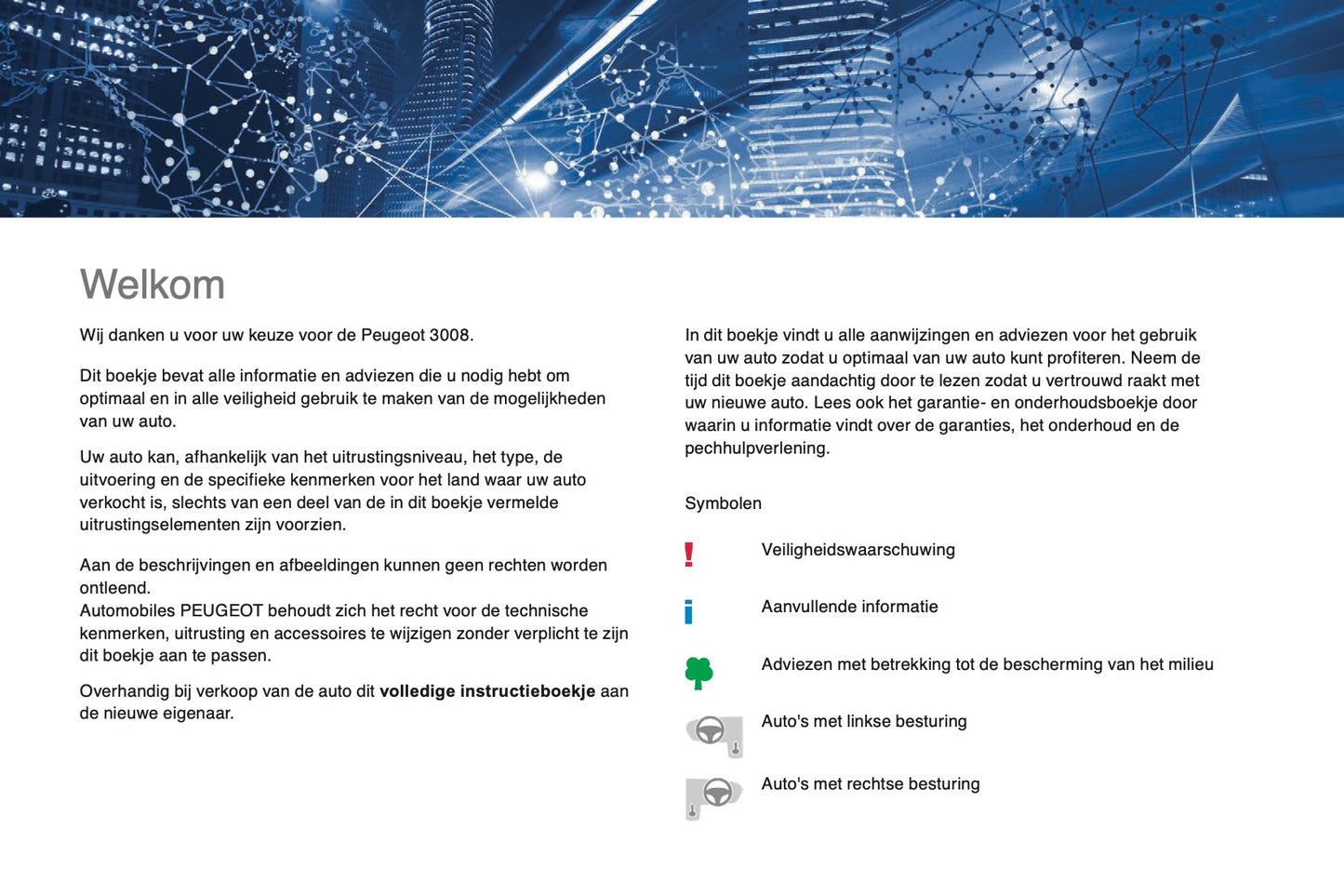 2017-2019 Peugeot 3008 Owner's Manual | Dutch