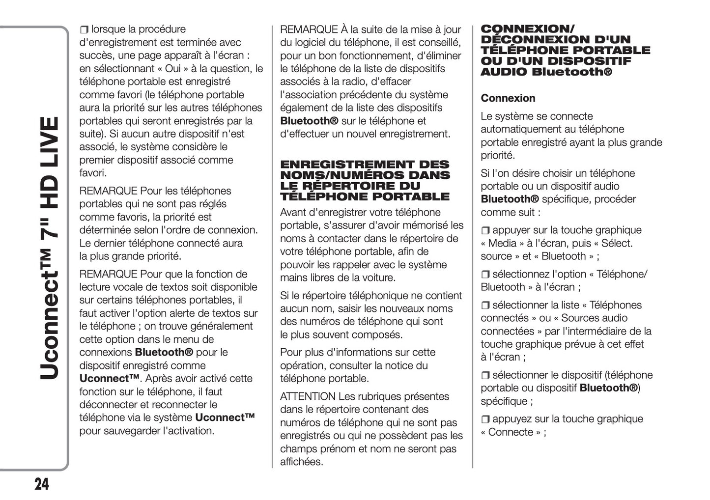 Fiat Tipo Uconnect HD Nav Libertto Uso Manutenzione 2016 - 2018