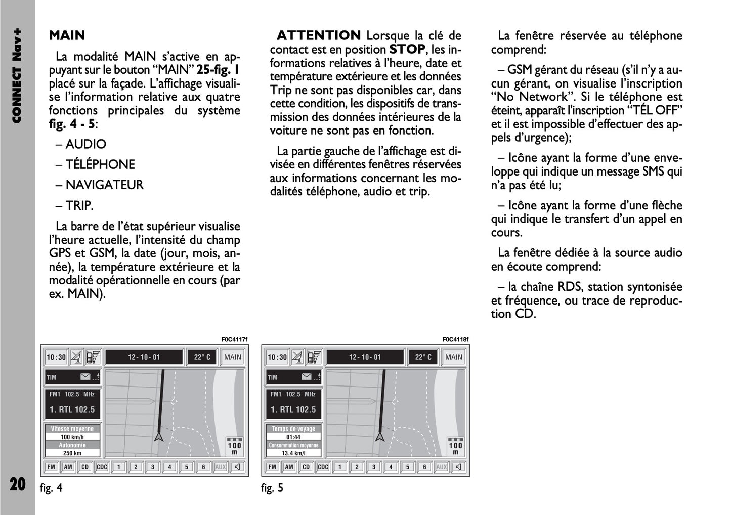 Fiat Stilo Connect Nav+ Guide d'utilisation 2004 - 2018